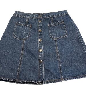 BDG Women's Mini Skirt 100% Cotton Denim With Pockets and Button Down, Size L